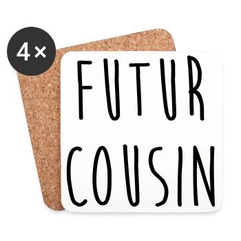 Futur Cousin / Cousine / Bébé / Naissance / Baby - Dessous de verre (lot de 4) - blanc - Devant