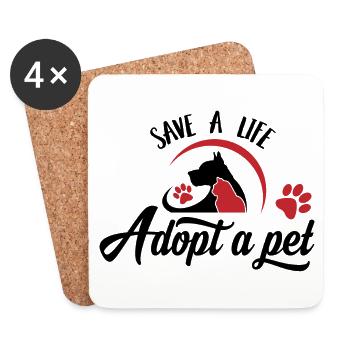 Protection des animaux Sauvetage des animaux Sauvegarder Cadeau Droits des animaux - Dessous de verre (lot de 4) - blanc - Devant
