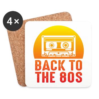 80s cassette - Coasters (set of 4) - white - Front