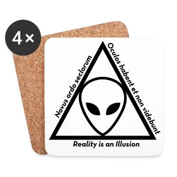 Ufo Alien Raum außerirdisches Aussenseiter - Untersetzer (4er-Set) - Weiß - Vorne
