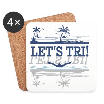 Triathlon - Let's Tri! - Coasters (set of 4) - white - Front