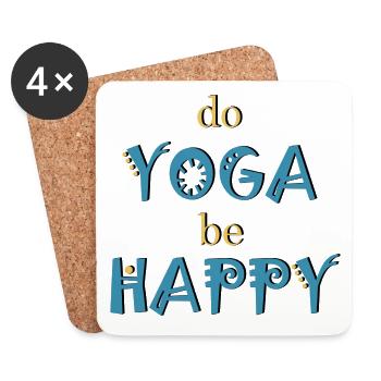 yoga - Dessous de verre (lot de 4) - blanc - Devant
