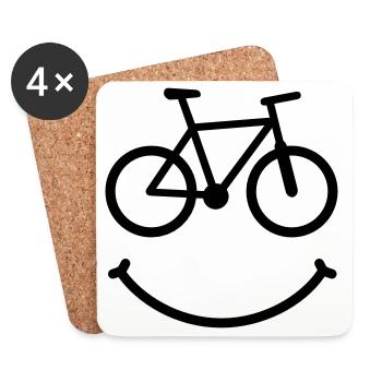 bike smile biker - Untersetzer (4er-Set) - Weiß - Vorne