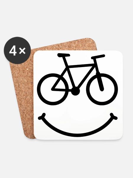 bike smile biker - Untersetzer (4er-Set) - Weiß