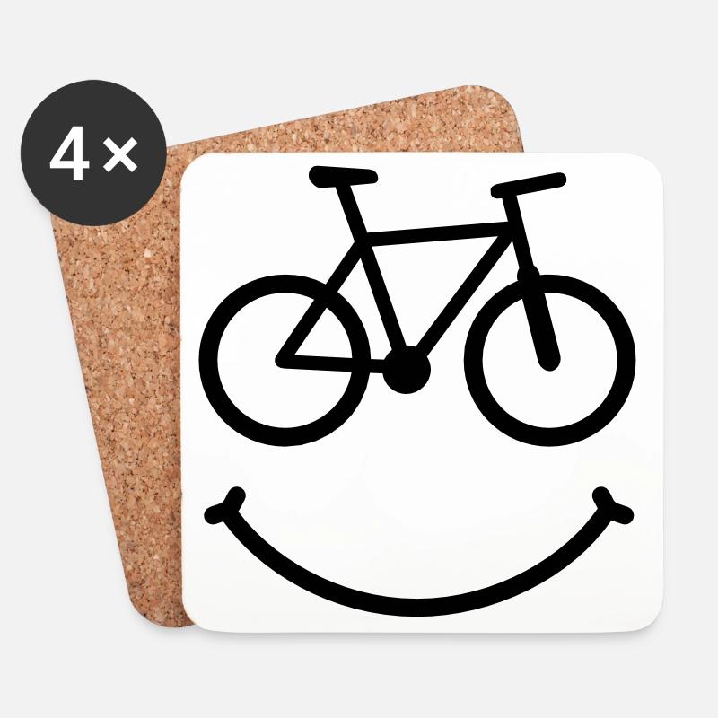 bike smile biker - Untersetzer (4er-Set) - Weiß