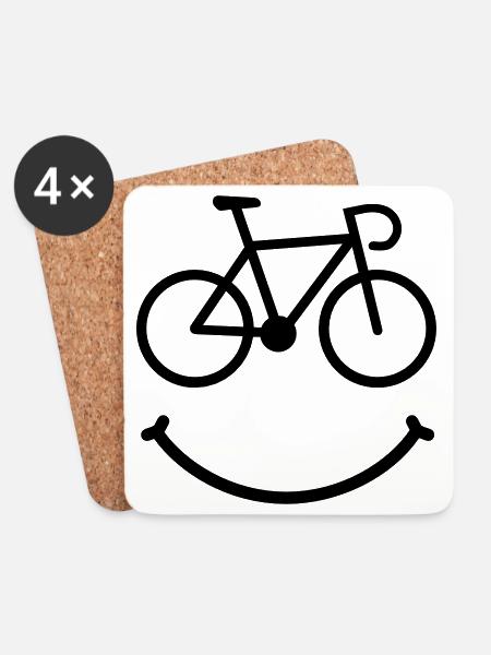 bike smile rennrad - Untersetzer (4er-Set) - Weiß