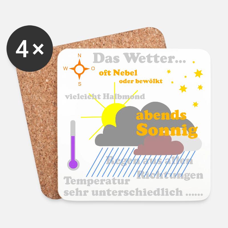 Die Wetterkarte - Untersetzer (4er-Set) - Weiß