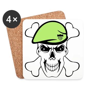 Chemise de fête, Fêtes, Carnaval, Mercenaires (25) - Dessous de verre (lot de 4) - blanc - Devant
