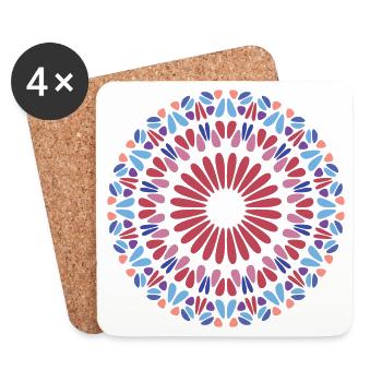 Mandala - Dessous de verre (lot de 4) - blanc - Devant