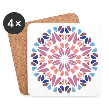Mandala - Dessous de verre (lot de 4) - blanc - Devant
