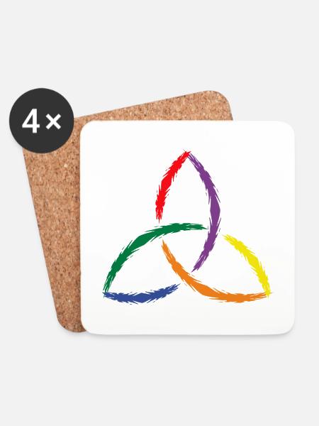 Keltisches Symbol Triquetra Regenbogen - Untersetzer (4er-Set) - Weiß