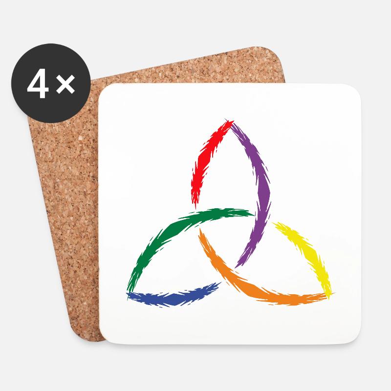 Keltisches Symbol Triquetra Regenbogen - Untersetzer (4er-Set) - Weiß