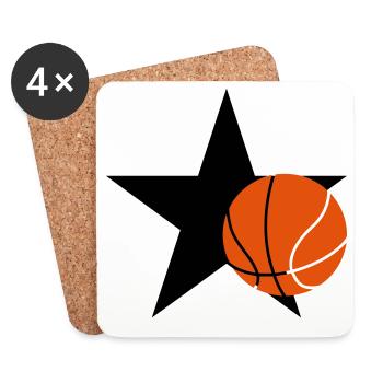 Basketball - Basket Ball - Game - Sport - Player - Coasters (set of 4) - white - Front