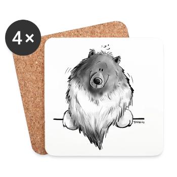 Funny Wolfsspitz I Comic Dog Gift - Coasters (set of 4) - white - Front