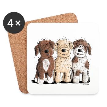 Lagotto Romagnolo Team I Wasserhund Comic Hund - Untersetzer (4er-Set) - Weiß - Vorne