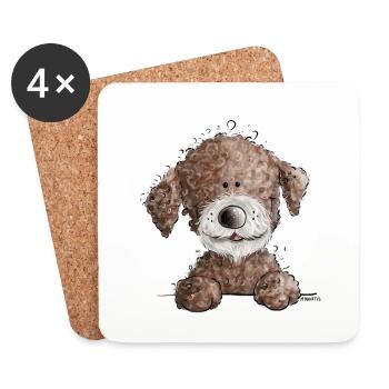 Süßer Lagotto Romagnolo I Wasserhund Comic Hund - Untersetzer (4er-Set) - Weiß - Vorne