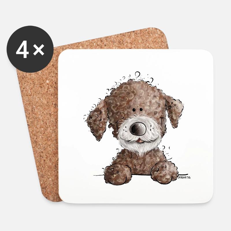 Süßer Lagotto Romagnolo I Wasserhund Comic Hund - Untersetzer (4er-Set) - Weiß
