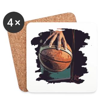 Basketball - Untersetzer (4er-Set) - Weiß - Vorne