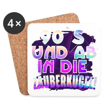 90 s Retro Vintage 1990 - Untersetzer (4er-Set) - Weiß - Vorne