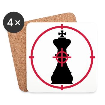 Chess / Schach / Spiel / Geek - Untersetzer (4er-Set) - Weiß - Vorne