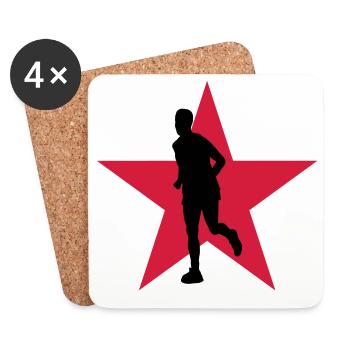 Running / Jogging / Run / Trail / Sport - Coasters (set of 4) - white - Front
