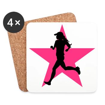 Course à Pied / Running / Jogging / Coureur - Dessous de verre (lot de 4) - blanc - Devant