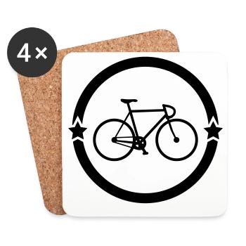 Cyclisme / Cycliste / Vélo / VTT / BMX - Dessous de verre (lot de 4) - blanc - Devant