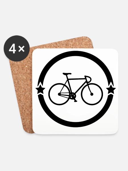 Radfahren / Radfahrer / Fahrrad / Radsport / - Untersetzer (4er-Set) - Weiß
