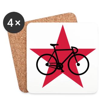 Cyclisme / Cycliste / Vélo / VTT / BMX - Dessous de verre (lot de 4) - blanc - Devant