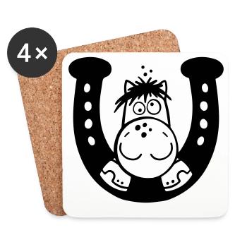 Cute Horse - Dessous de verre (lot de 4) - blanc - Devant
