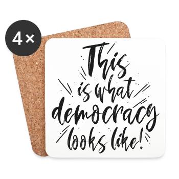 Democracy - Untersetzer (4er-Set) - Weiß - Vorne