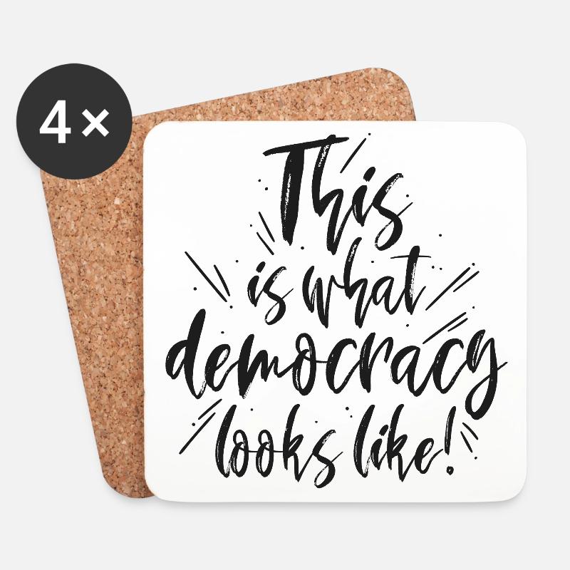 Democracy - Untersetzer (4er-Set) - Weiß