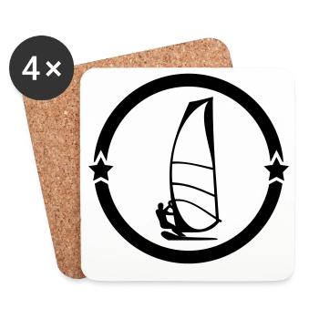 Planche à voile / Véliplanchiste / Windsurf / - Dessous de verre (lot de 4) - blanc - Devant