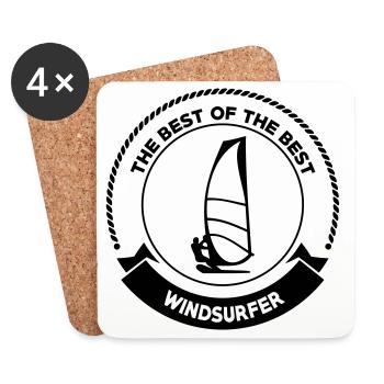 Planche à voile / Véliplanchiste / Windsurf / - Dessous de verre (lot de 4) - blanc - Devant