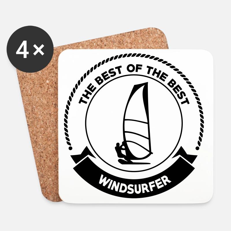 Windsurfen / Windsurfer / Windsurf / Windsurfing - Untersetzer (4er-Set) - Weiß