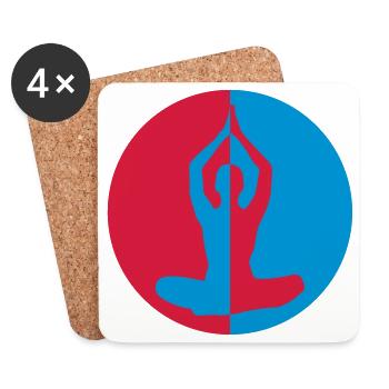 Yoga / Yogi / Buddhismus / Buddhist - Untersetzer (4er-Set) - Weiß - Vorne