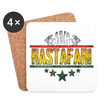 Conception d’affirmation rastafari de Jah - Dessous de verre (lot de 4) - blanc - Devant