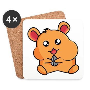 Hamster on hamster - design - Coasters (set of 4) - white - Front