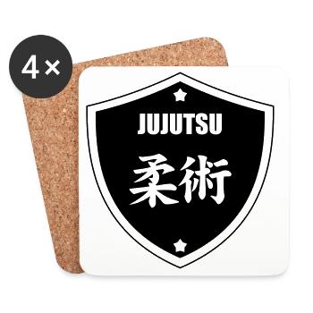 Jujutsu Jiu Jitsu Jiujitsu Ju-jitsu Jiu-jitsu - Coasters (set of 4) - white - Front
