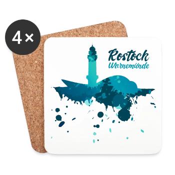 Rostock Warnemünde - Untersetzer (4er-Set) - Weiß - Vorne