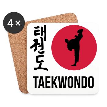 Taekwondo / Taekwon-Do / Tae Kwo Do / Fighter - Coasters (set of 4) - white - Front