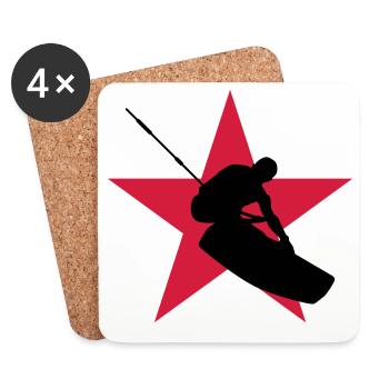 Kiteboarding Kitesurfing Kitesurf Kitesurfer Kiter - Coasters (set of 4) - white - Front