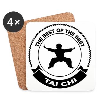 Taijiquan / Tai-Chi Chuan / Tai Chi / Tai-Chi - Dessous de verre (lot de 4) - blanc - Devant