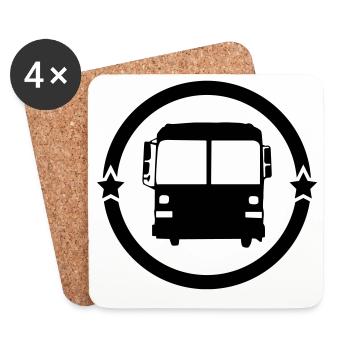 Bus / Conducteur / Travail / Métier / Job - Dessous de verre (lot de 4) - blanc - Devant