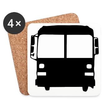 Bus / Conducteur / Travail / Métier / Job - Dessous de verre (lot de 4) - blanc - Devant