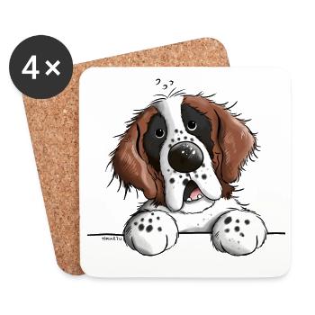 Mignon Saint Bernard - Dessous de verre (lot de 4) - blanc - Devant