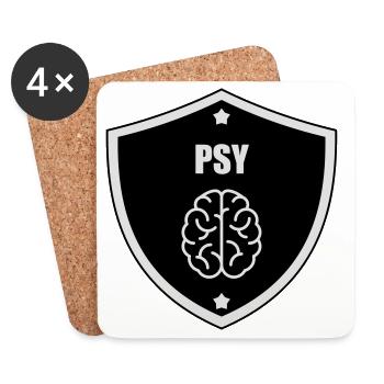 Psychologue / Psychiatre / Travail / Psychanalyste - Dessous de verre (lot de 4) - blanc - Devant