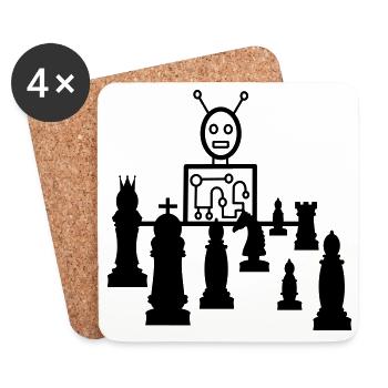 schach computer - Untersetzer (4er-Set) - Weiß - Vorne