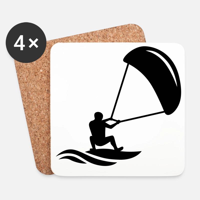 Kitesurfer - Untersetzer (4er-Set) - Weiß