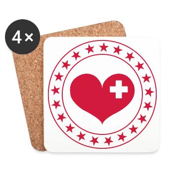 docteur / médecin / cardiologie / cardiologue - Dessous de verre (lot de 4) - blanc - Devant